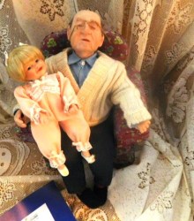 I'LL FINISH THE STORY FOR YOU, GRANDPA YOLANDA BELLO ASHTON DRAKE IN CHAIR, BOX, COA, CHOICE